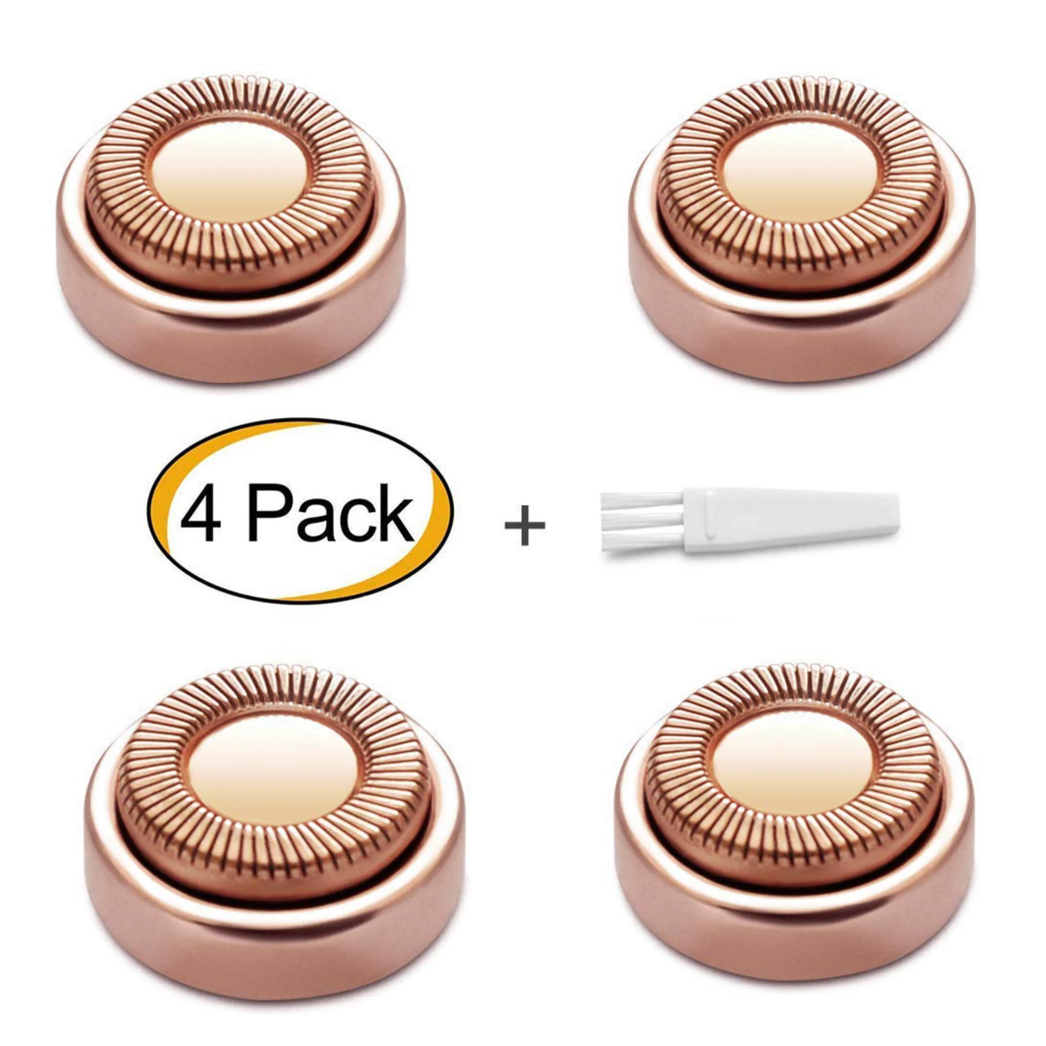 

4 PCS Facial Hair Remover Replace Head for Good Finishing and Well Touch Rose Gold Plated Blades First Generation, Golden