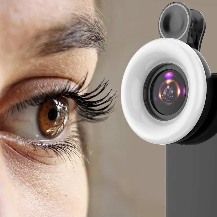 

2 in 1 camera lens phone with flash light for jewelry photography