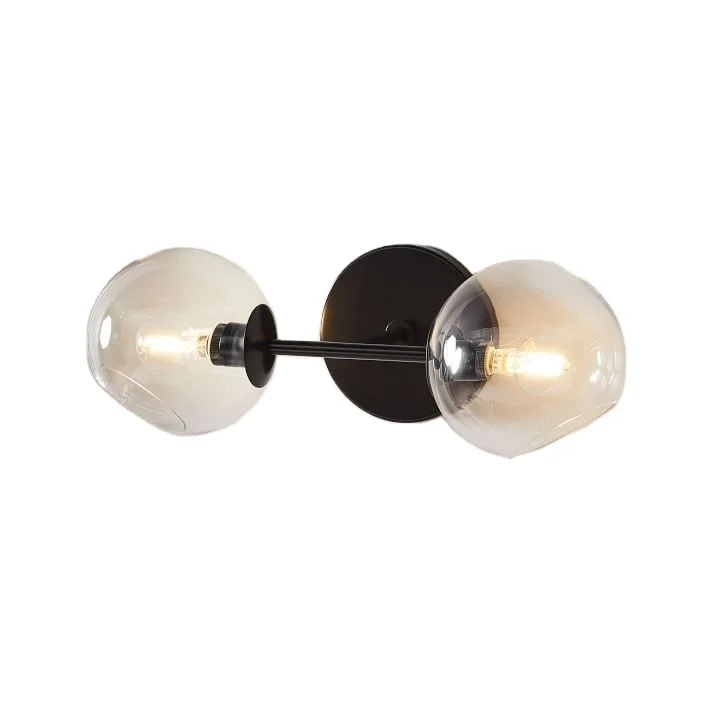 

Simig lighting european Modern new design LED unique glass lamp shade black bed lighting sconce wall lamp