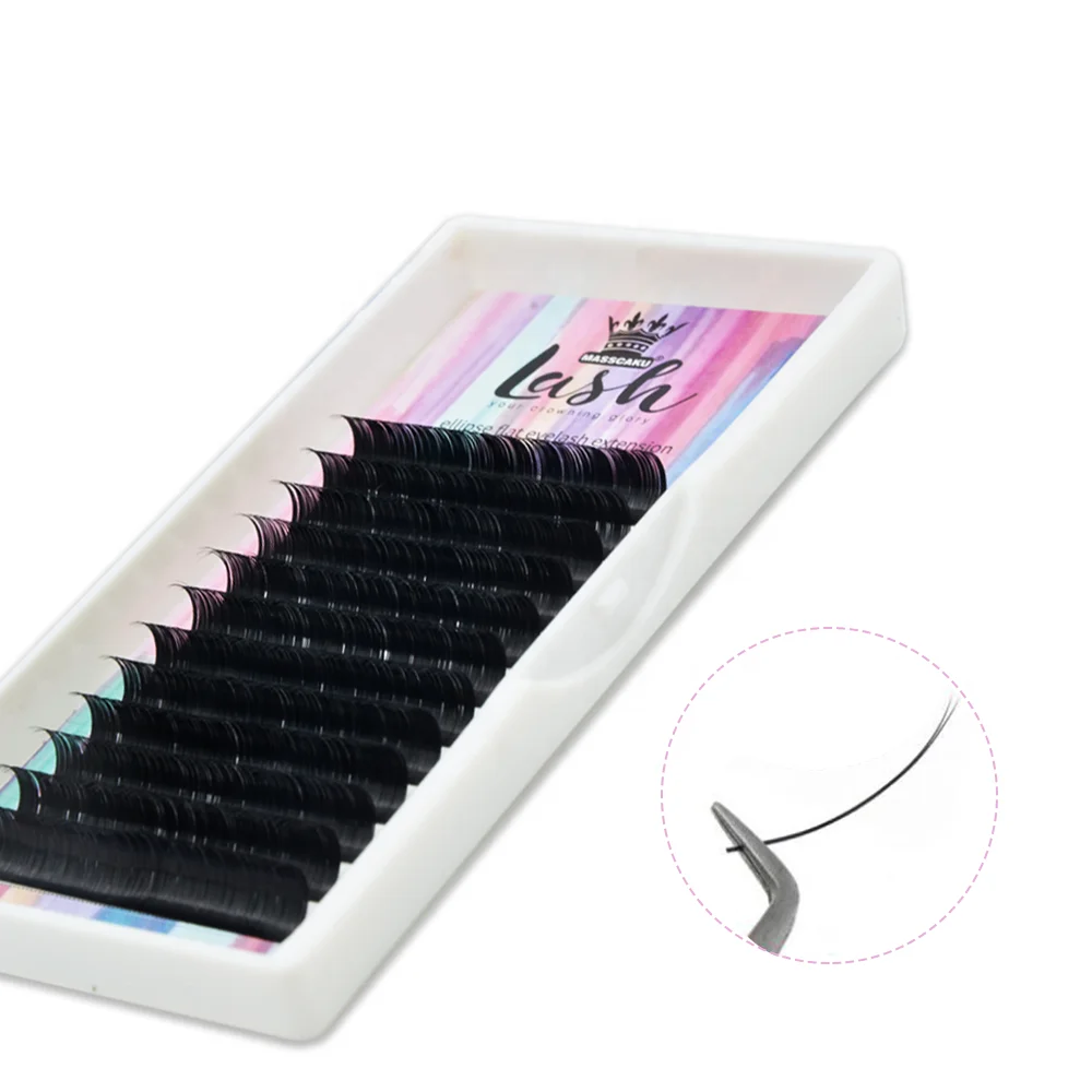 

MASSCAKU Individual Eyelash Extensions Flat Free Sample Individual Ellipse Flat Best Soft Eyelash Korean