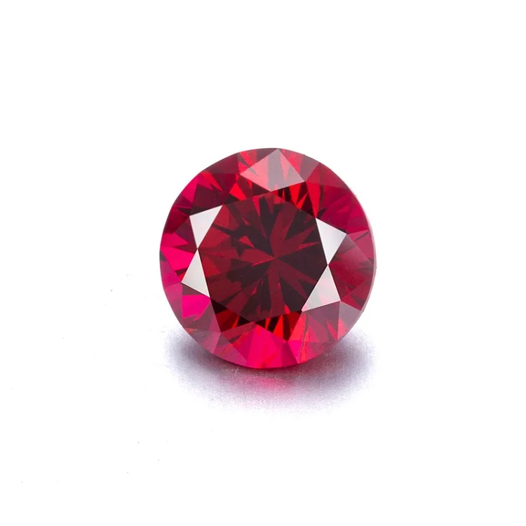 

Loose gemstone faceted ruby beads Vivid red round shape for gold jewelry