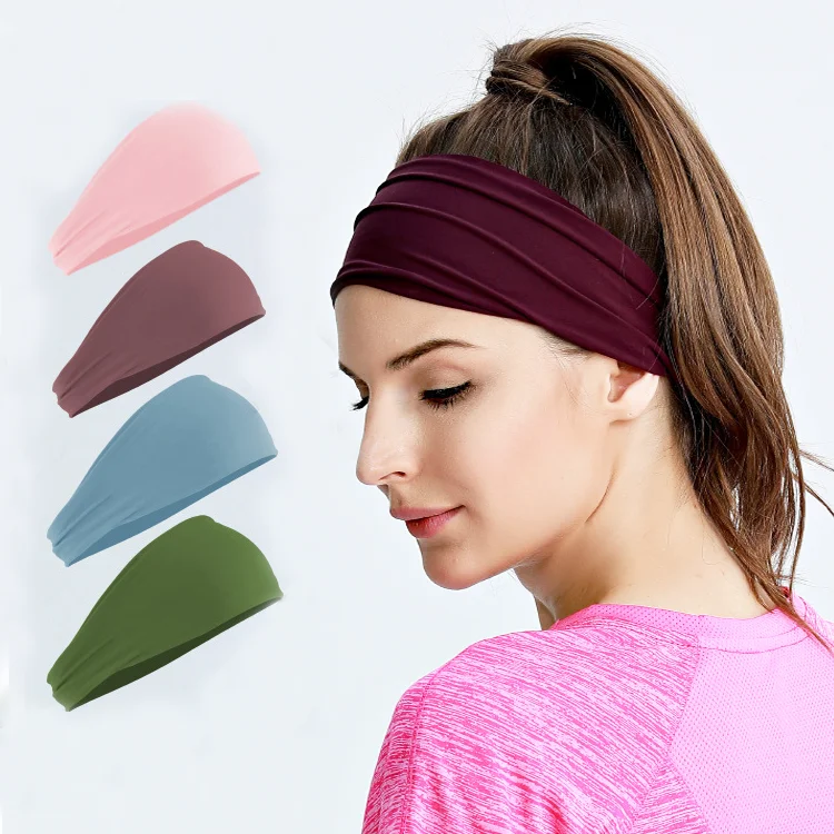 

Hot selling absorbent anti-slip elastic comfortable soft headband yoga sport sweatbands