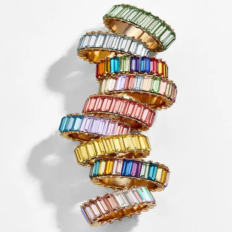

Geometric zircon vintage ring women acrylic rings jewelry women gold plated rings, Oem