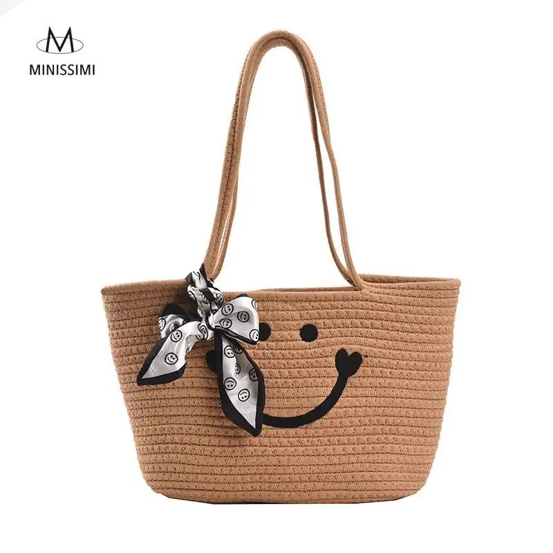 

Custom Hand Bag Sac a Main Femme Straw Bucket Bag Luxury Summer Handbags for Women