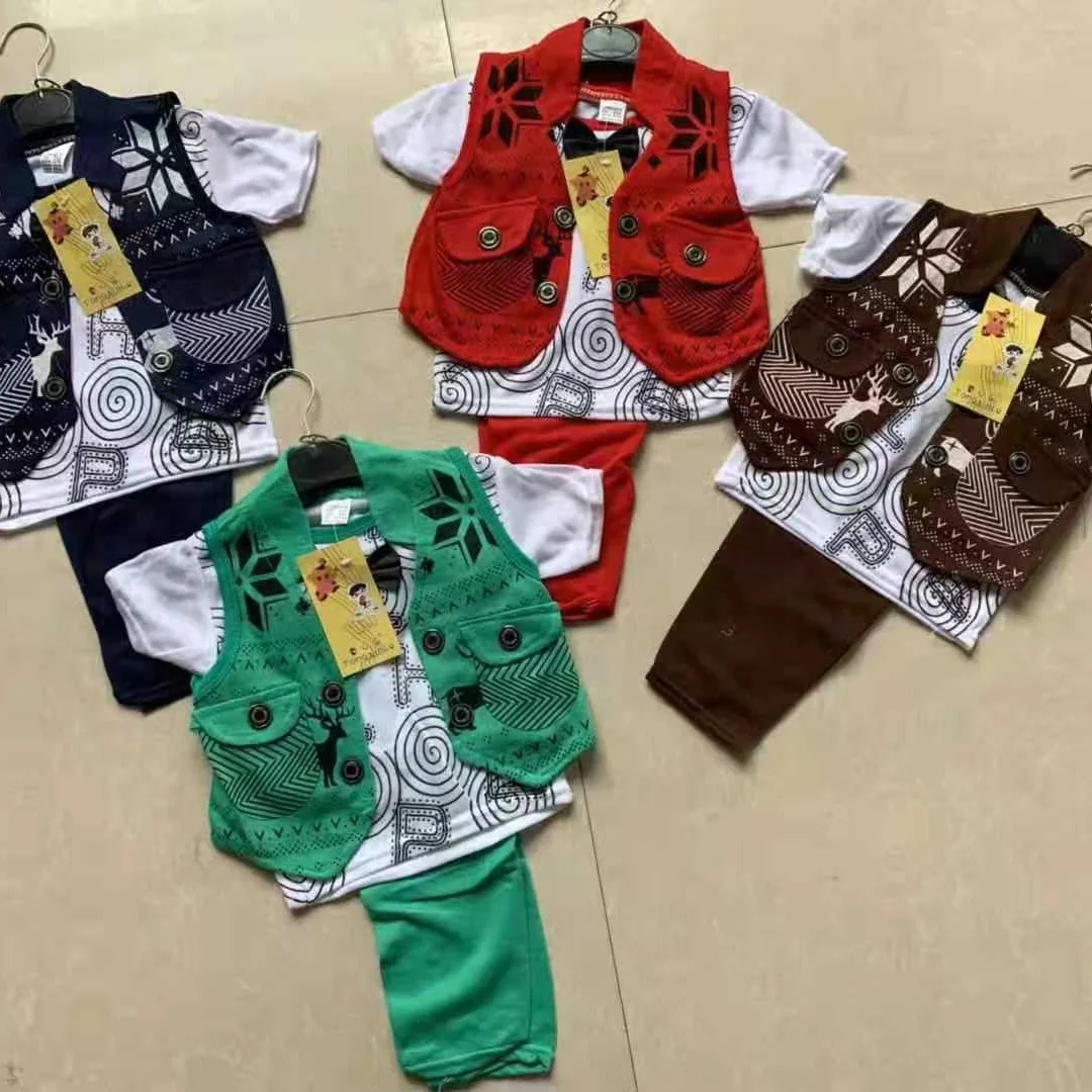 

1.93 USD BT192 summer toddlers clothing 3 pieces suit 2021 little boys children clothes set, Mix color same as picture