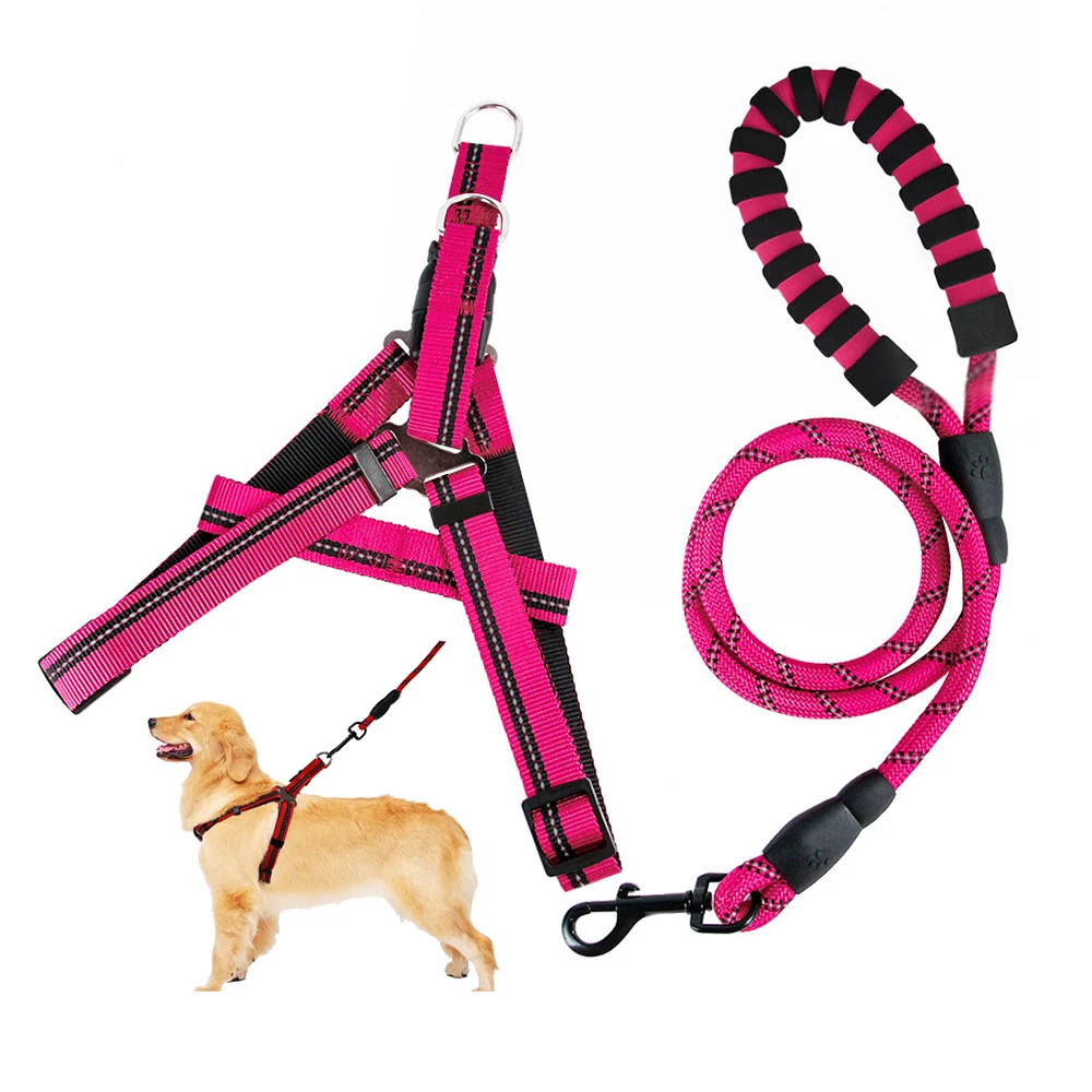 

high quality reflective pet dog harness and leash for pets