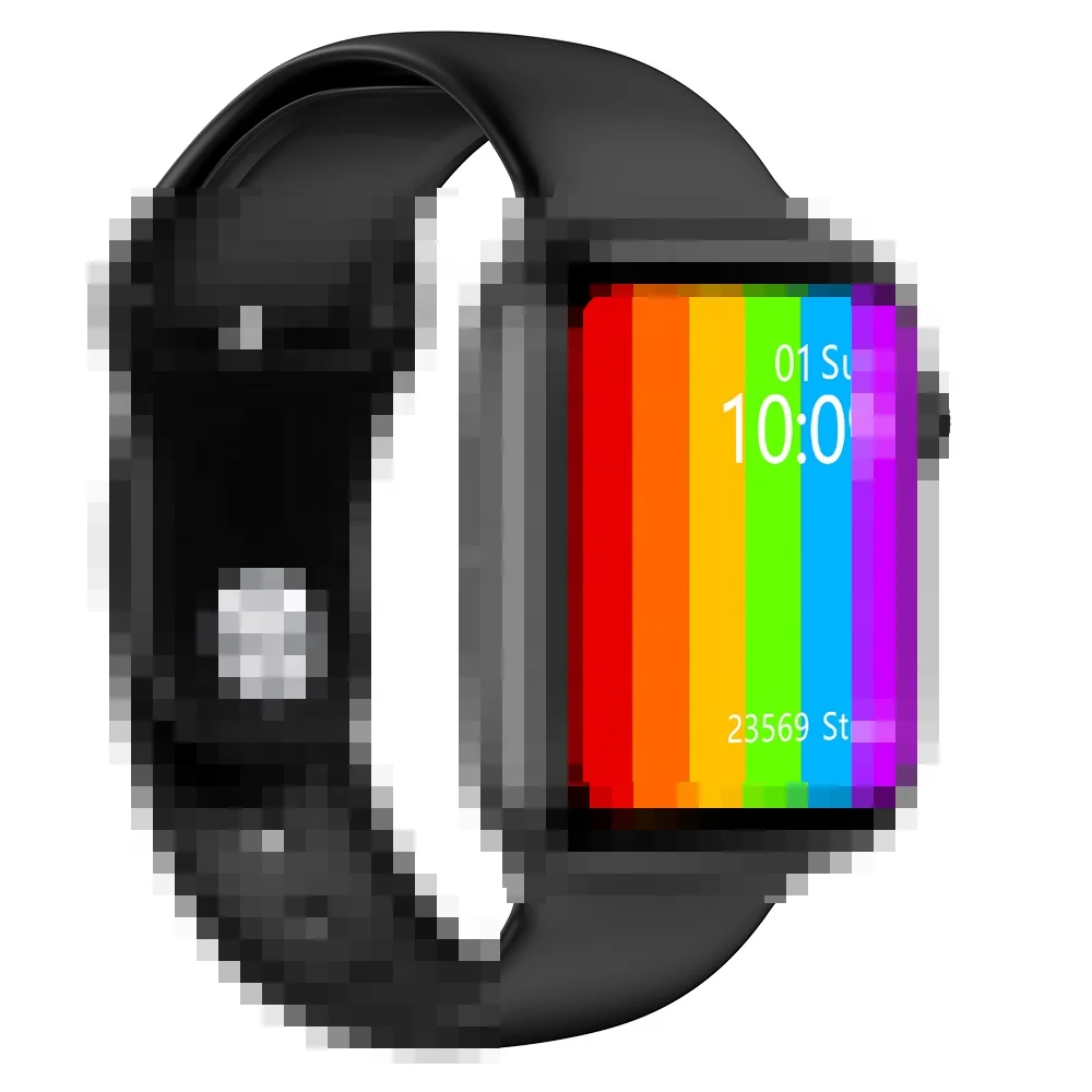 

2021 new w506 W26 hw22 HW12 sports smart music watch 44mm high definition IPS screen IP68 waterproof, Black