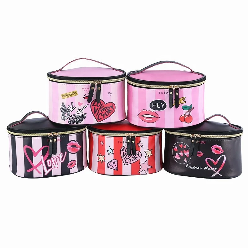 

Wholesale Trendy Waterproof PU 2021 Travel Women's Cosmetic Bag Ladies Bucket Makeup Bags Toiletry travel Cosmetic Bag, Accept customized