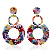 

2020 New Fashion Acetate Acrylic Bohemian Geometric Personality Party Hanging Chandelier Women Earrings Jewelry