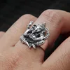Factory Wholesale S925 Sterling Silver Jewelry Vintage Thai Silver Style Indian Elephant Lucky Men Ring