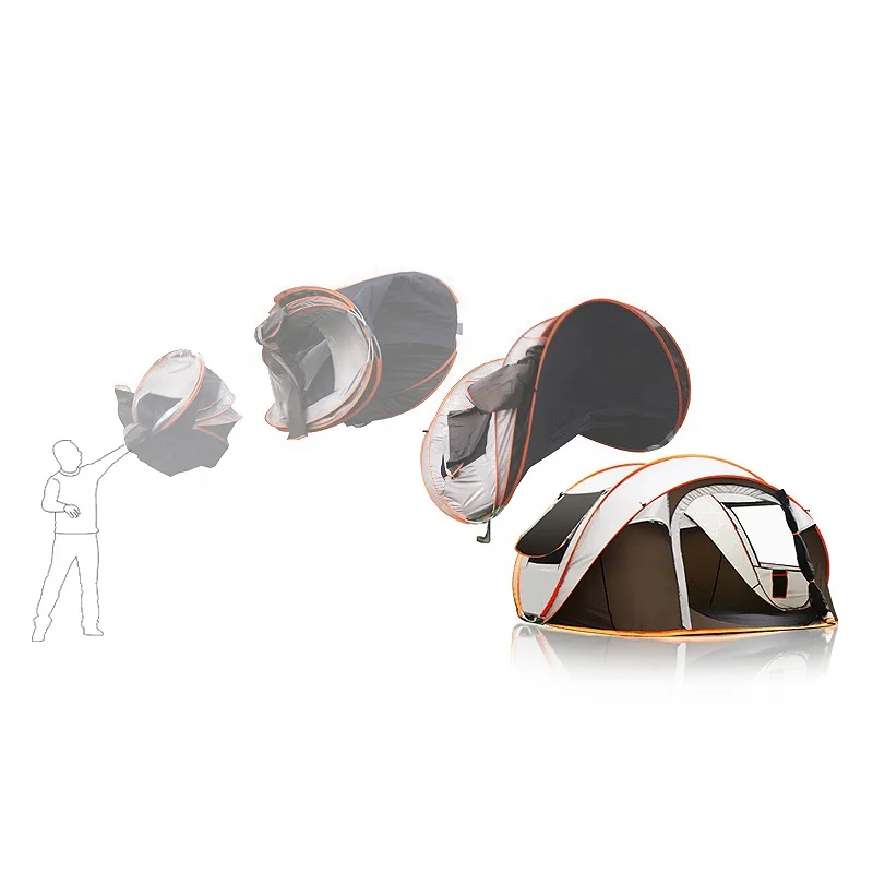

Automatic Waterproof Portable Foldable Pop up Outdoor Tents for Sale Stocked Large Camping Tent Four-season Tent Canvas CN;ZHE, Customized color