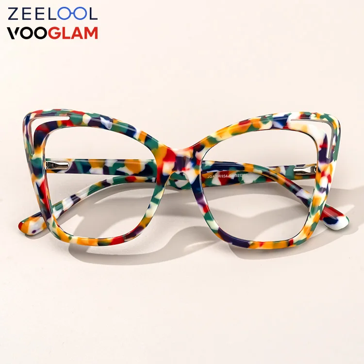 

Zeelool Vooglam Butterfly Stylish floral eyewear frames Acetate cat eye Computer glasses factory Spectacles Eyeglasses Frames