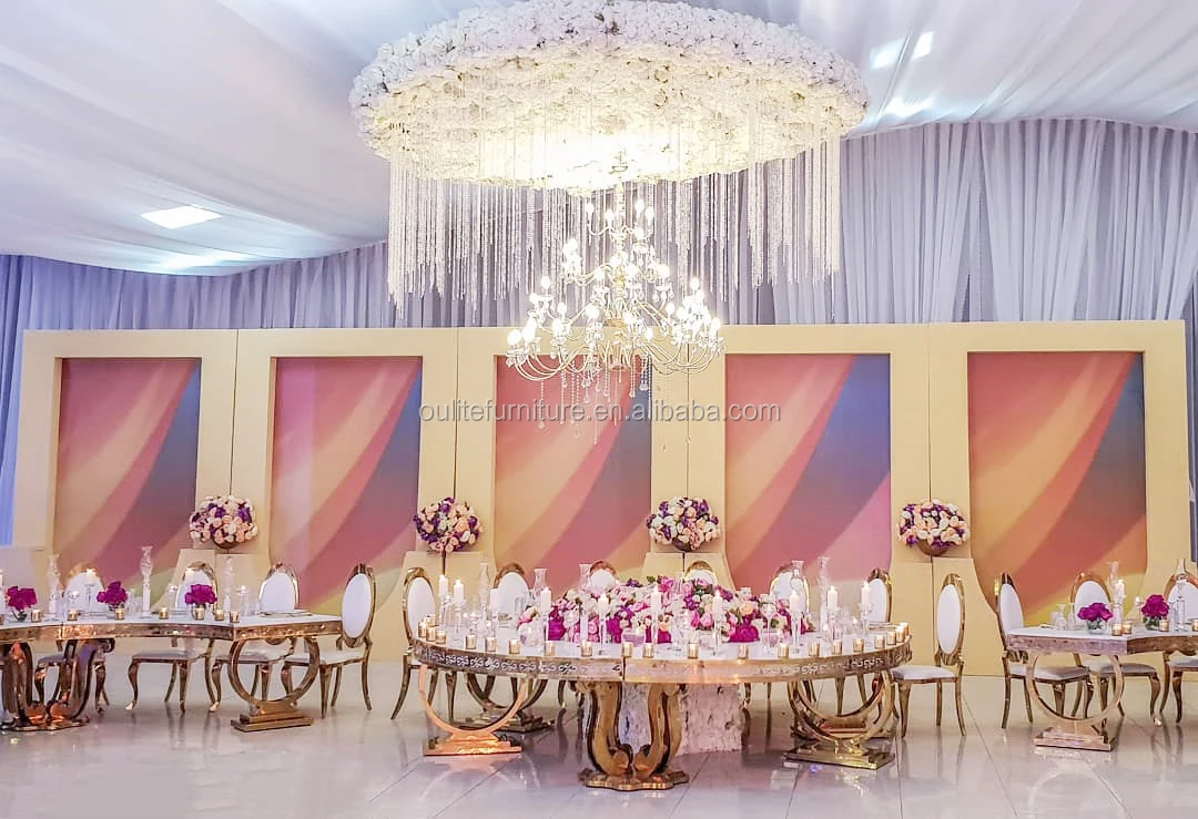 Glass Top Half Moon Event Wedding Table Stainless Steel Base Buy Half