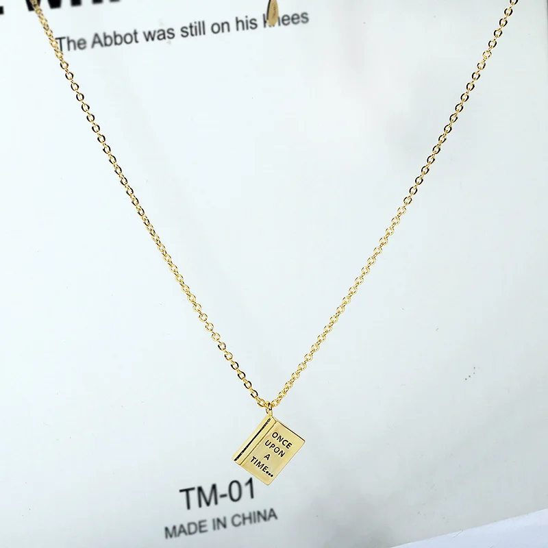 

Minimalist daily KYNL0115 18k Gold Plated Book Shape Necklaces for Women