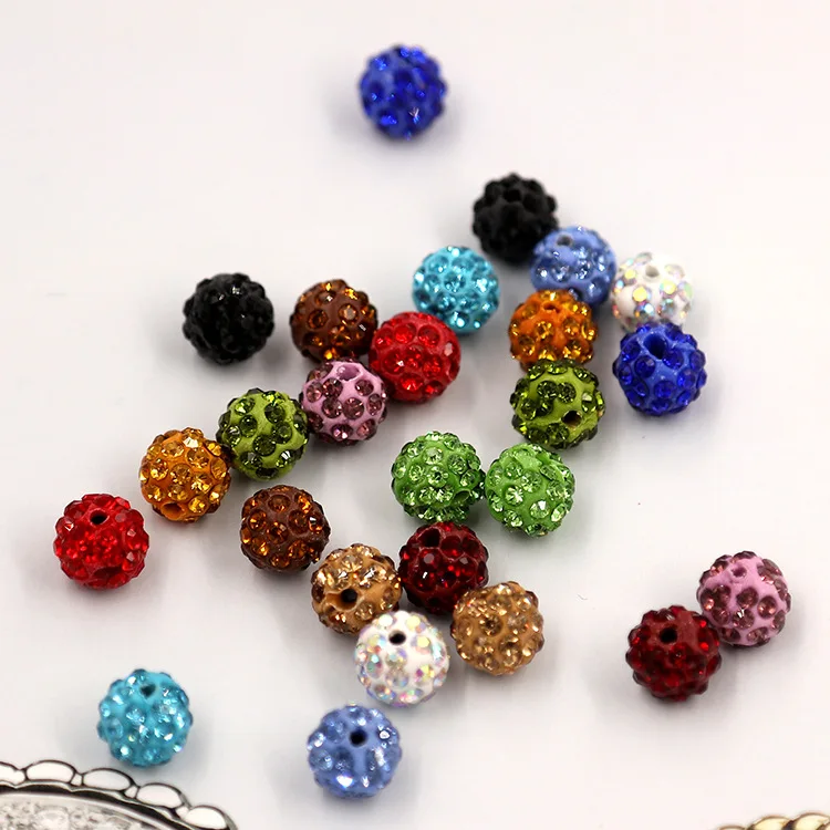 

Factory 10mm Rhinestone Clay Beads Rhinestone Crystal Ball Beads With Hole