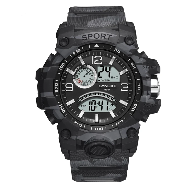 

SYNOKE Electronic Clock Men's Sport Digital Watches Big Dial Fashion Casual Military Watch Men Waterproof LED Khaki reloj hombre