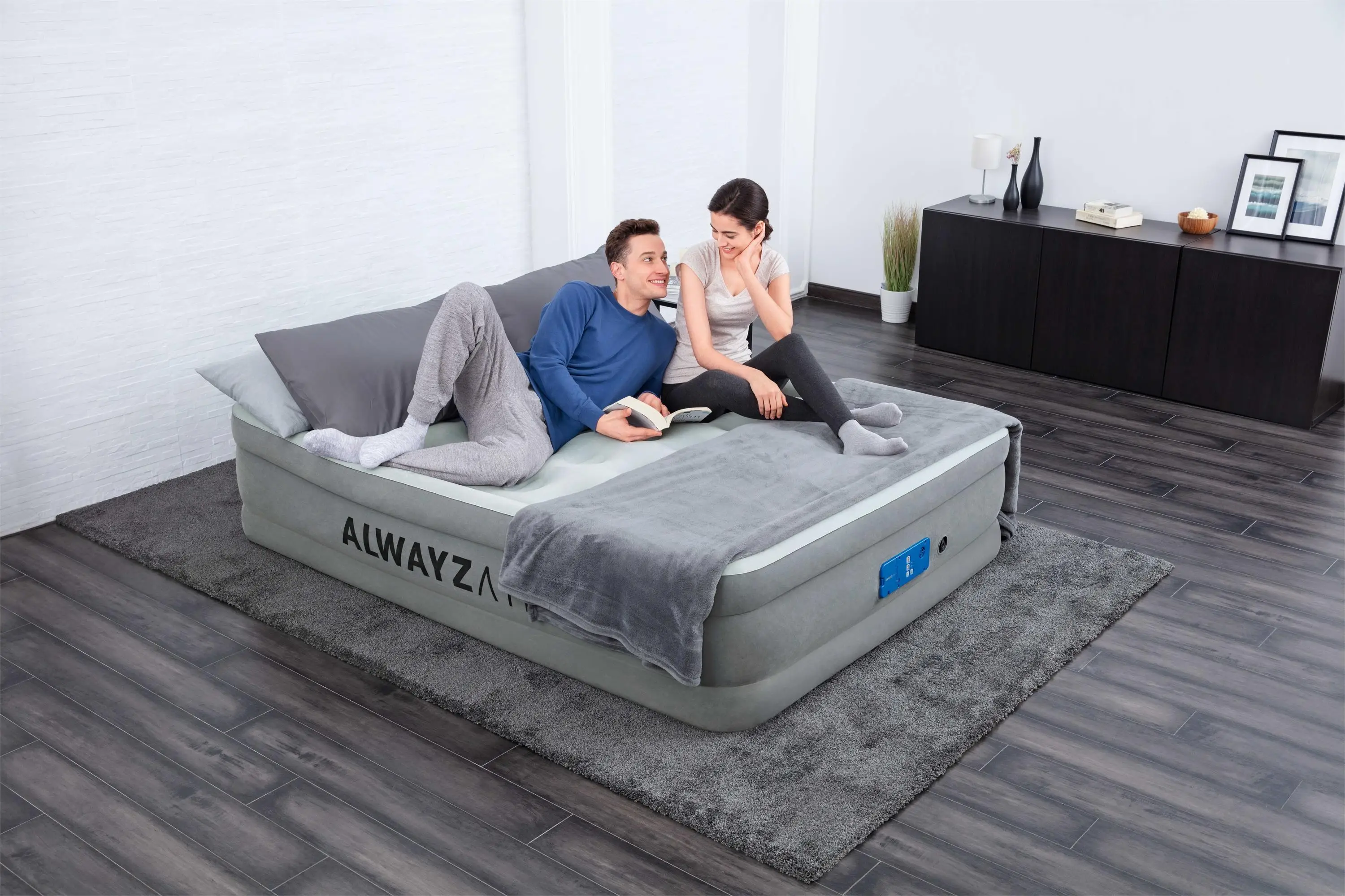 Bestway 67706 Alwayzaire Air Mattress Queen With Comfort Choice Dual