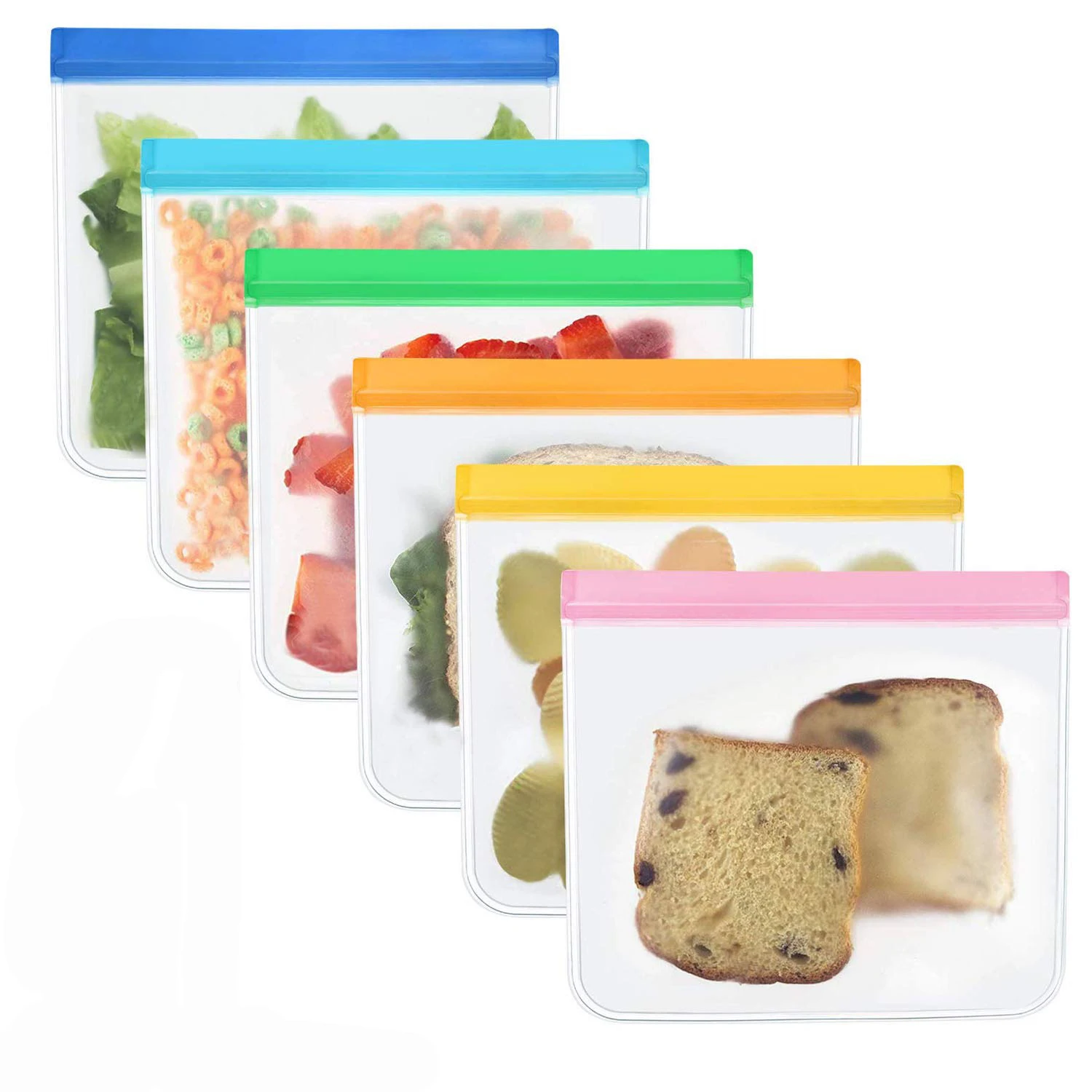 

Eco-Friendly Degradable PEVA Food Storage Bags Reusable Food Container PEVA Reusable Bag, Customized colors