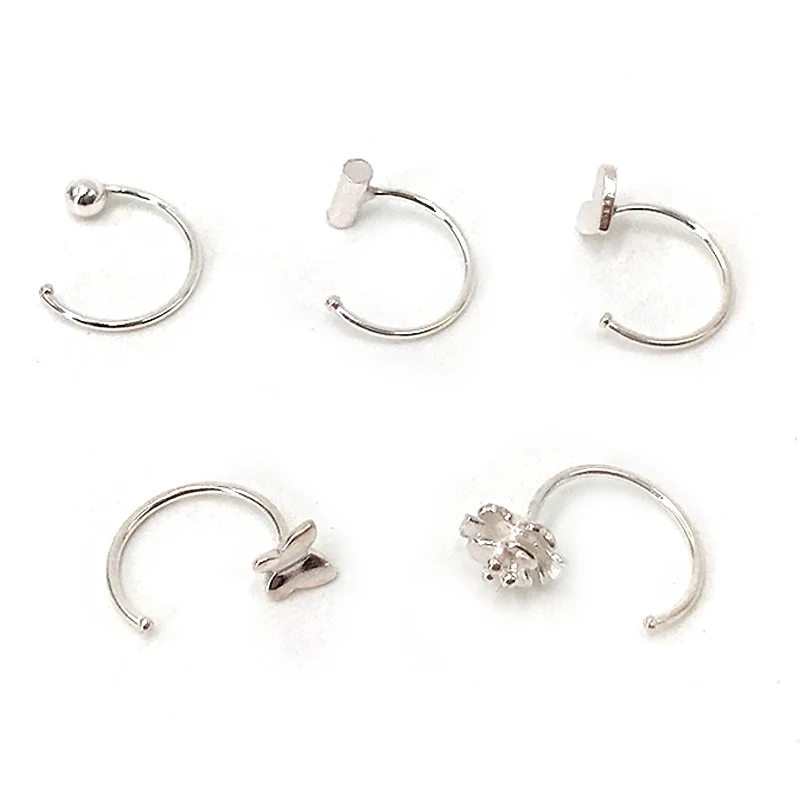 

925 silver hot selling new fashion nose ring lip ring clip pierced jewelry for women