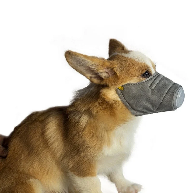 

Wholesale Safety Material 3ply Filter Adjustable Dog Mouth Mask For Dogs, Grey