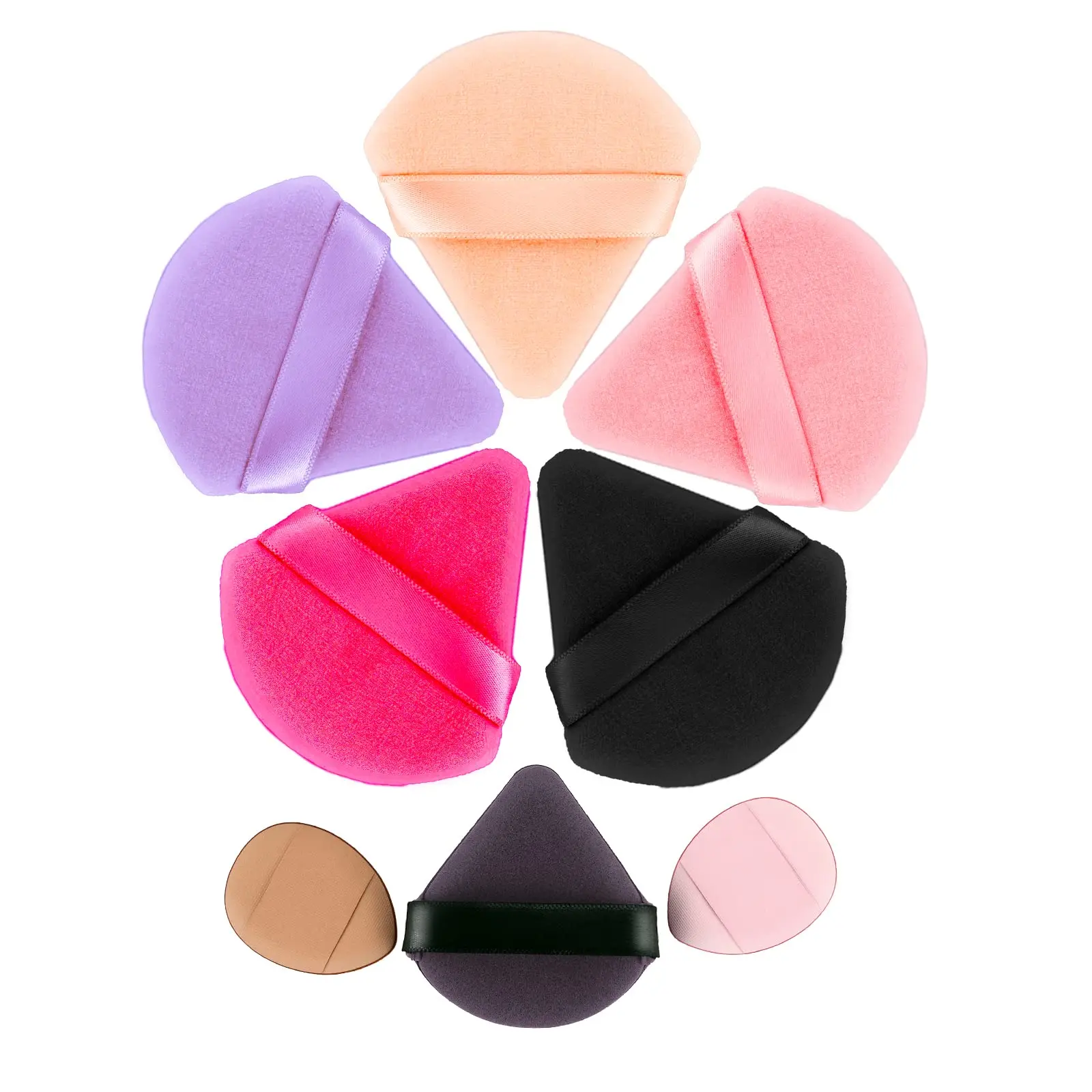 

8 Pcs Makeup Setting Mini Puffs Loose Powder Ultra Soft Velour Wet Dry Cosmetic For Under Eye Powder Puff