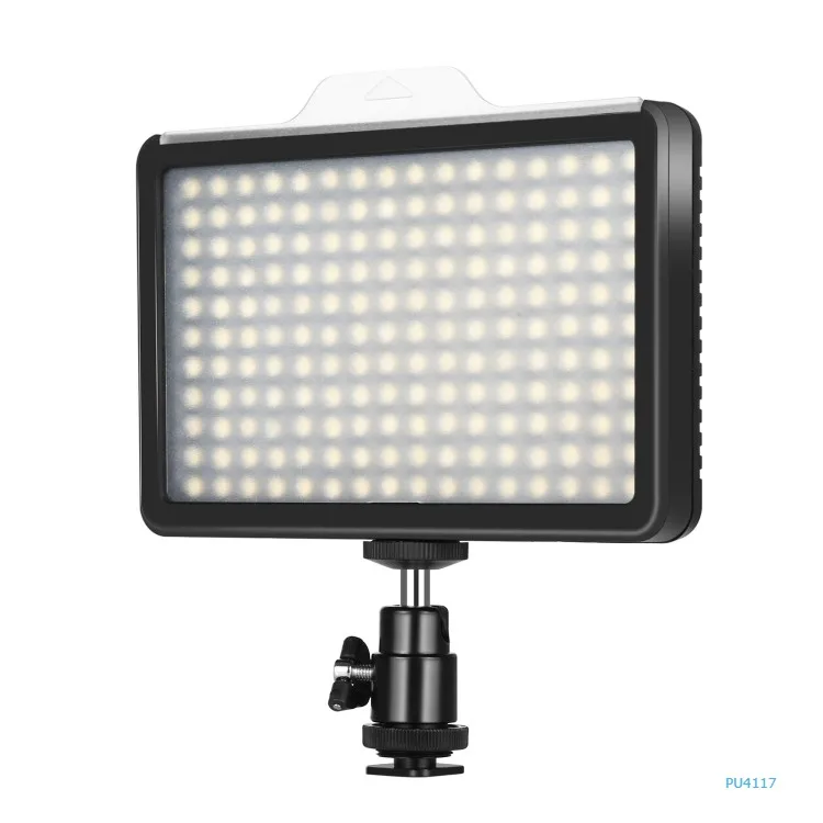 

Portable puluz 176 leds 12w 3300-5600k dimmable studio light video and photo light for broadcast and camera, Black