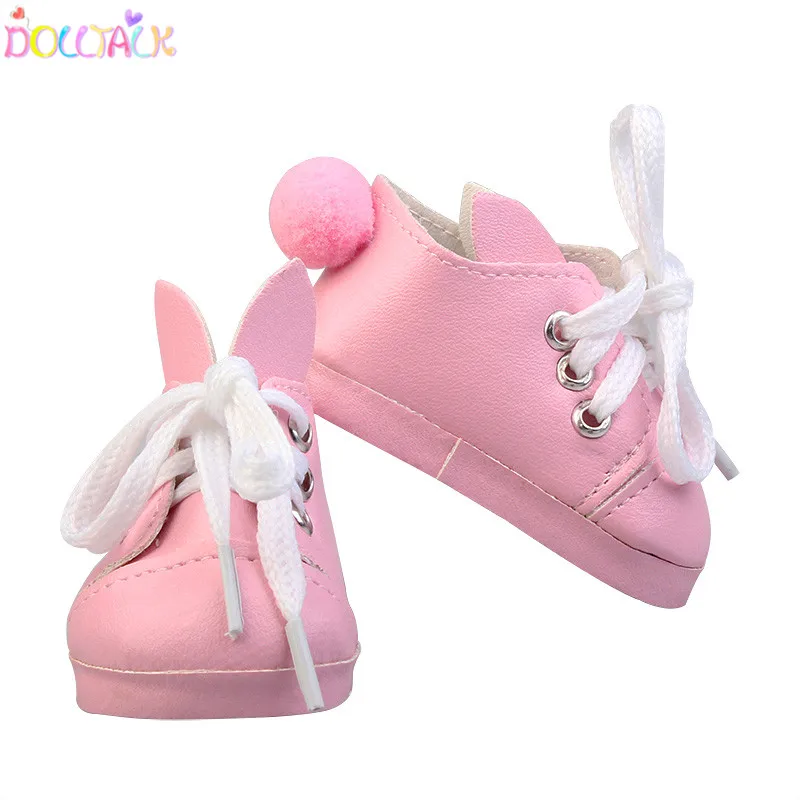 
MISU Loe-price 18-inch American Doll Accessories Purple Cute Fur Ball Decoration Flat Casual Shoes Doll Shoes 