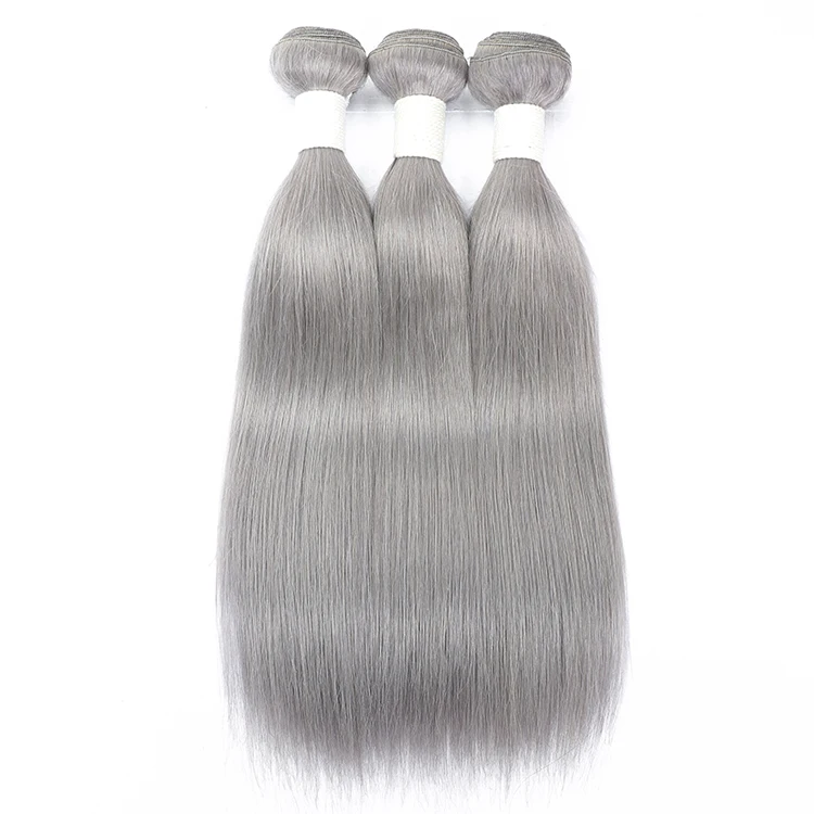 

Grey Bundles 100% Remy Brazilian Hair Bulk Weave Bundle Virgin Hair Extensions Grey Human Hair For Braiding Wholesale Price