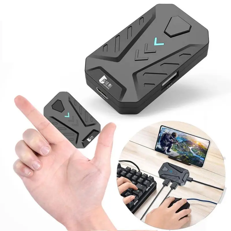 

For Android Gaming MIX Lite PUBG Fan Box Eat Chicken Artifact Keyboard Mouse Converter with cable connection, Black
