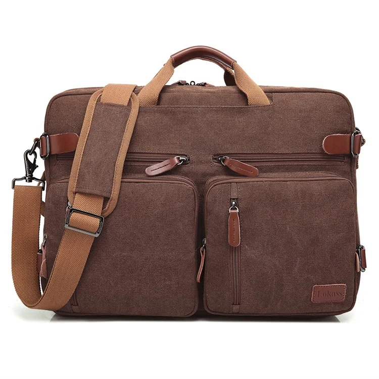 

Qetesh Fashion Professional Nylon Leather Messenger Courier Bag Or Men Business Briefcase