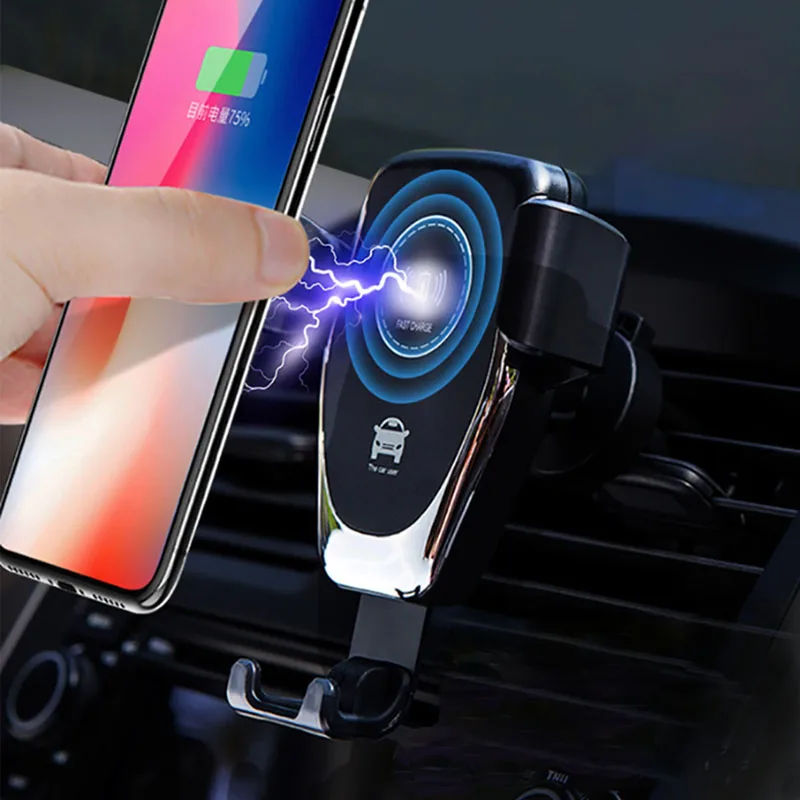 

Qi Wireless Car Charger Phone Holder 10W 2022 New Product Wholesale Mobile Phone Q12 Car Wireless Charger For iPhone 11/XS/X/XR, Black,white