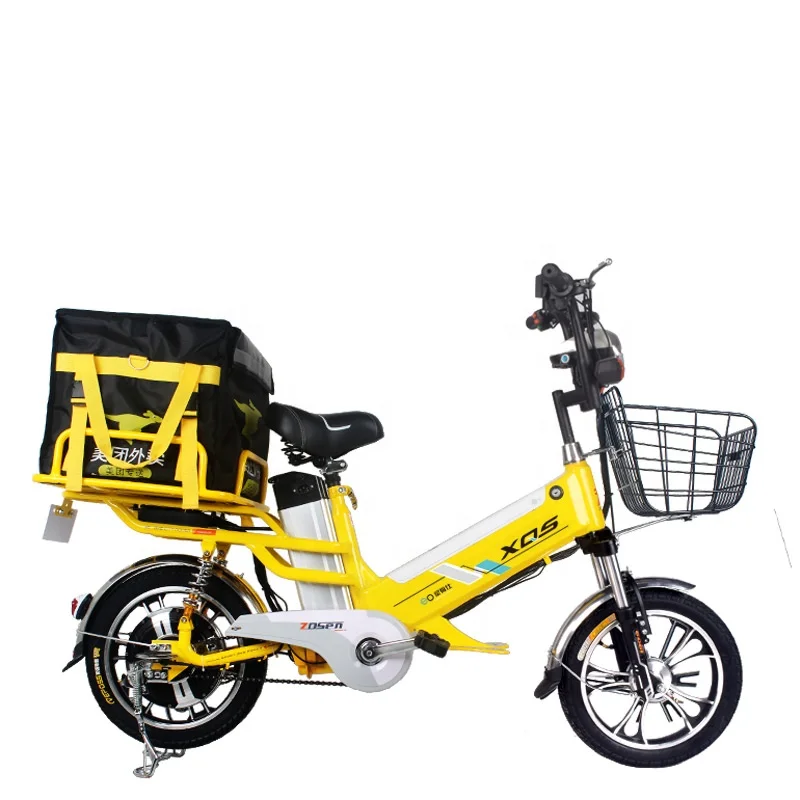 

2020 City Takeaway Lithium Electric Food Bike Running Battery Long-distance Race King Power Electric Cargo Bike Bicycle, Yellow/blue/black