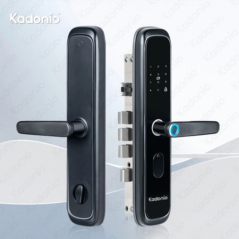 

Kadonio Electric RFID Handle Finger Print Password Main Door Lock With Keypad Home Smart Deadbolt Lock