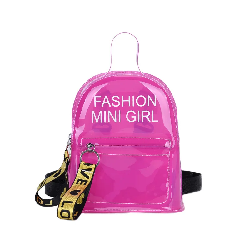 

Mini Girls Backpack Transparent Women Backpacks PVC Teenager Student School Bagpack Travel Bag Mochila Feminina, Black/pink/blue/white/orange/purple/yellow
