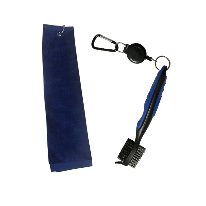 

golf towel with brush golf club brush and towels, Green/black