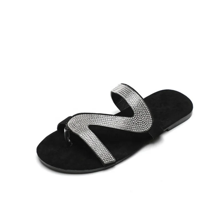 

Spring Summer Spring New Slim High Heel Rhinestone Transparent Flip-flops Slippers for Women, Customized color