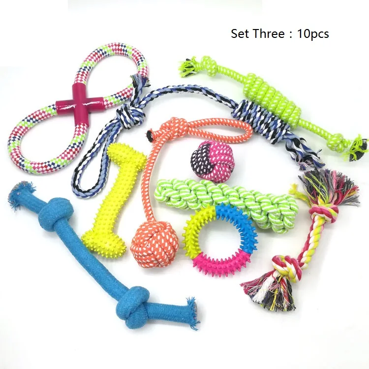 
Wholesale Dental Custom Cotton Durable Rope Dog Chew Set Pet Toy 
