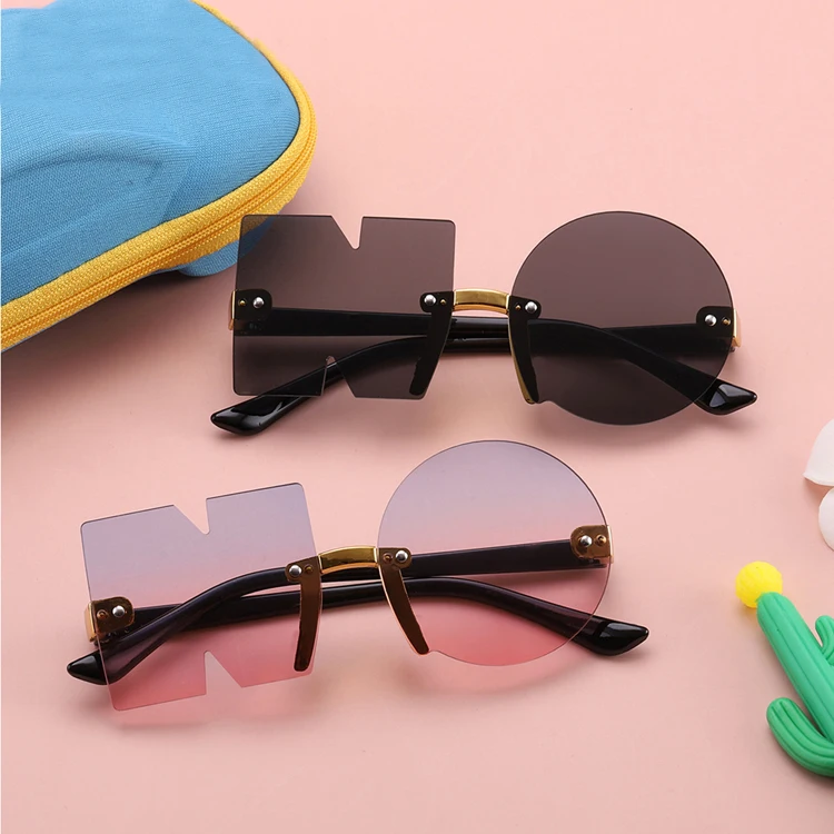 

DOISYER Boys and Girls Fashion new glasses personality frameless cartoon NO lovely ocean piece kids sunglasses