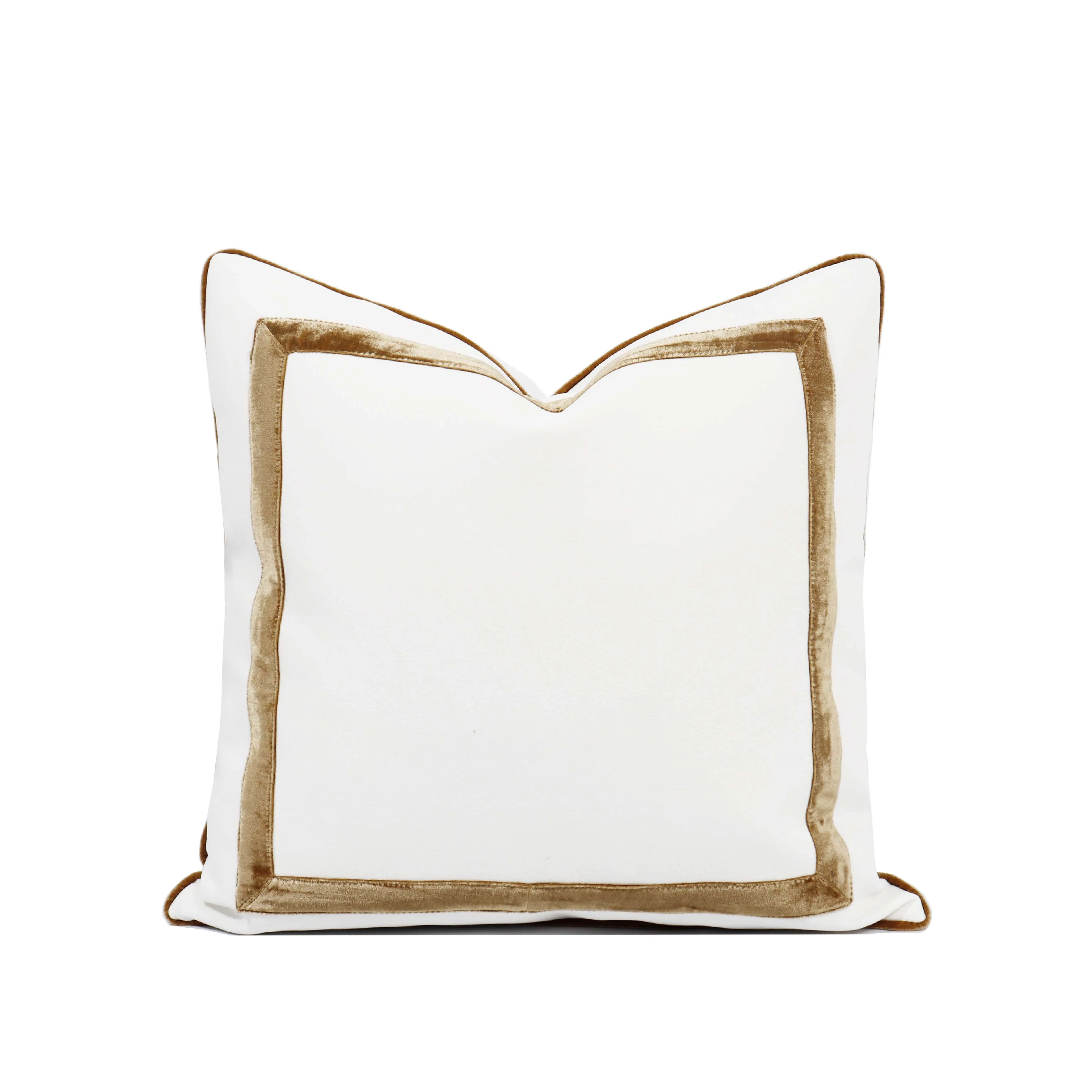TIFFHOME Custom Luxury Cushion Cover Organic White Vintage Golden Line Blending Private Label Throw Pillows for Home Decor