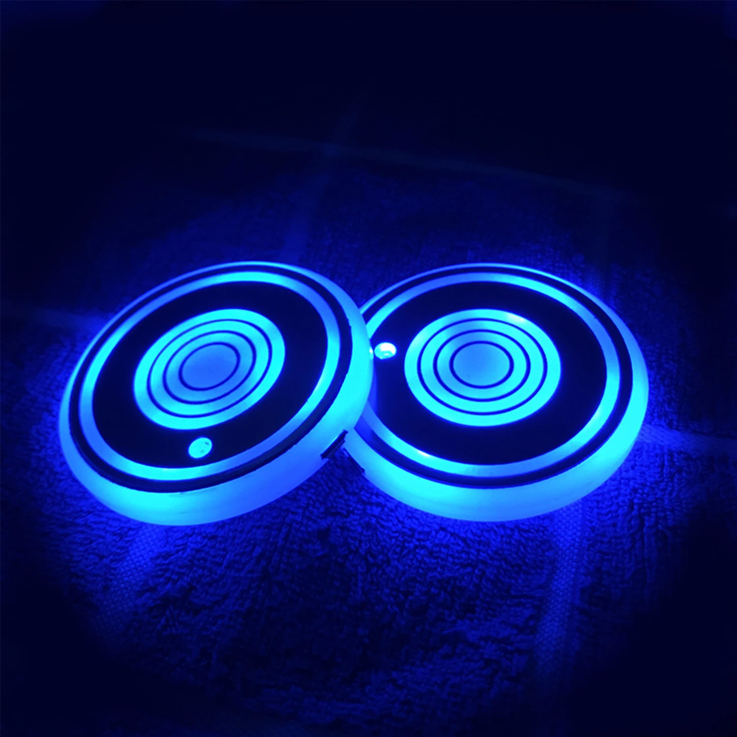 

HECION Car Led Coaster USB Rechargeable Coaster Automobile colorful LED Luminous Water Coffee Coaster