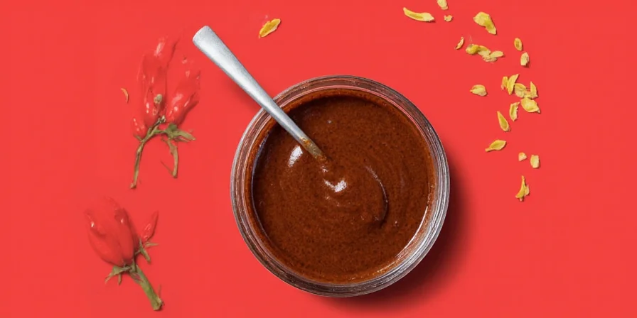 Cook stirring a pot of mole sauce