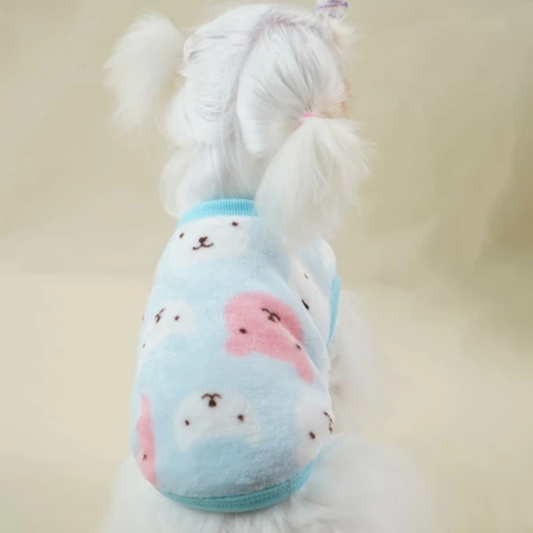 

cute Cartoon Graphic Plush Dog Tank shirts luxury pet lovable dogs dog clothes