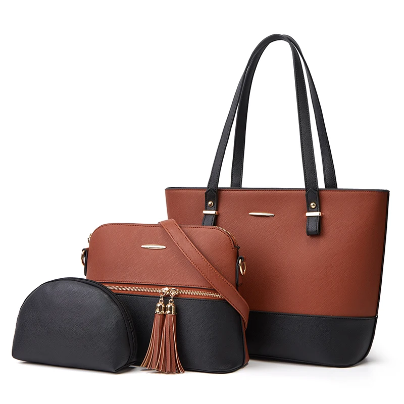 

2021 Custom Logo Wholesale Summer Large Black New Fashion Luxury Handbags For Lady Shoulder Ladies Tote Hand Bags Women, 6 colors