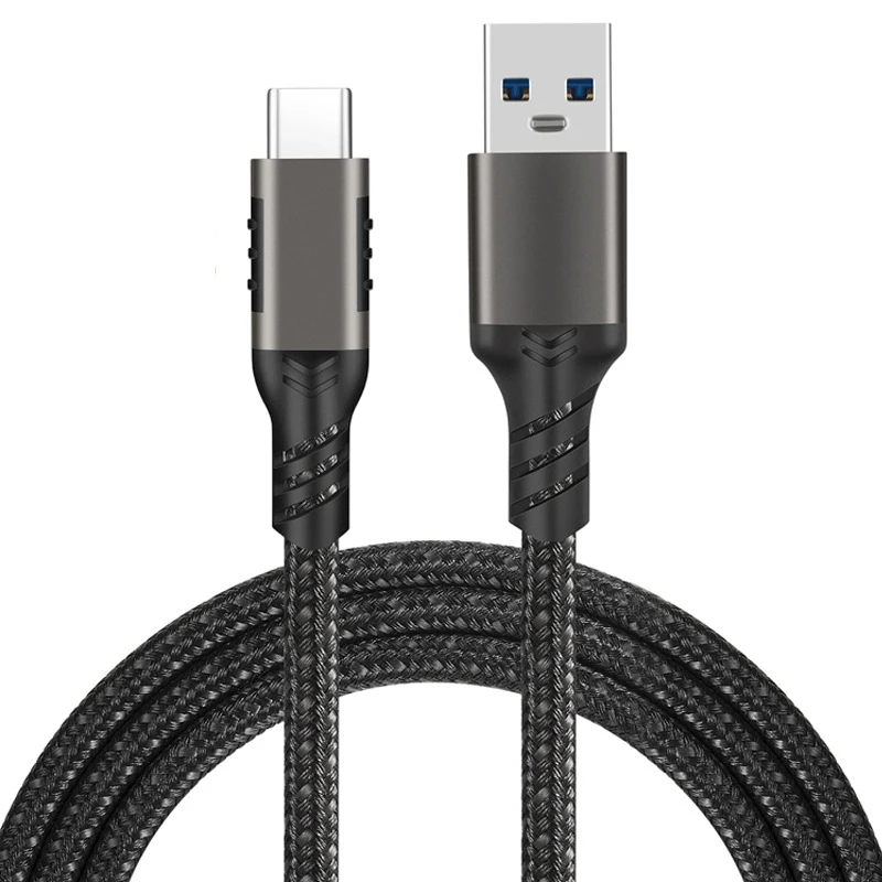 

3.0 hard disk type-c date cable 10Gbps data USB3.2 fast charging nylon braided usb cable type c fast charging cable, Black