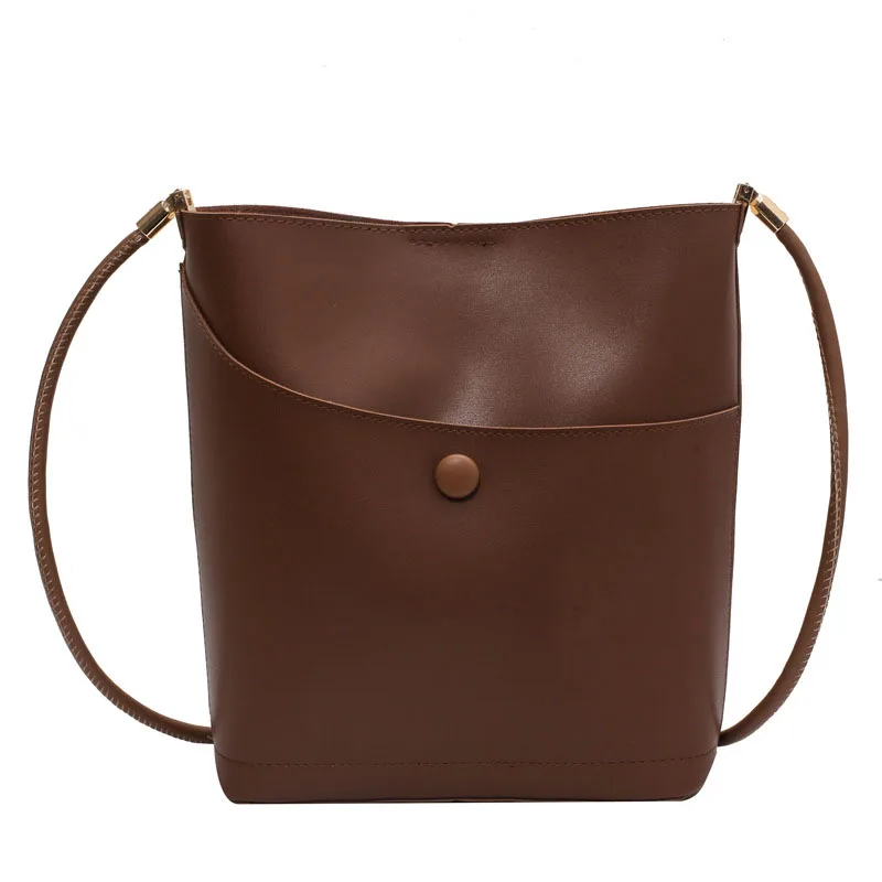 

2021 Autumn And Winter New Hot Sale Ladies Handbag Fashion Trend Large Capacity Bucket Bag Simple Retro Wild Shoulder Bag YGH038