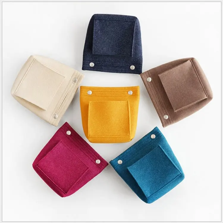 

Multi function women finishing protable purse insert travel felt fabric makeup storage cosmetic case bag