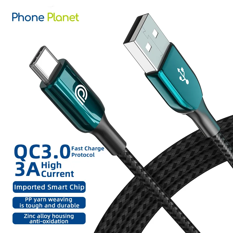 

USB A to USB C Braided Charging Cord Mobile Phone Tpe Data Cables For Samsung S10+ S9 Note A50 A70 Huawei Mate 20 Pro P30