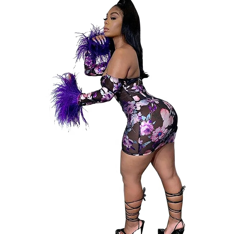 

Night Club Dresses Fashion Sexy Clothes One-Piece Party Transparent Dress For Women BodyCon