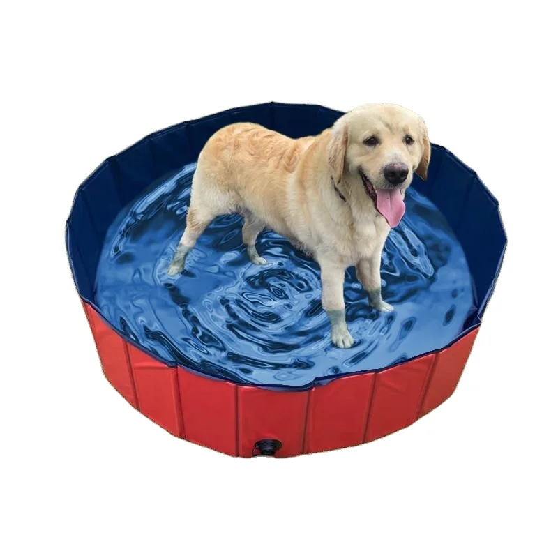 

Amazon Cheap Portable Dog Swimming Pet Pool Plastic Pet Bath Collapsible Bathing Tub, Red