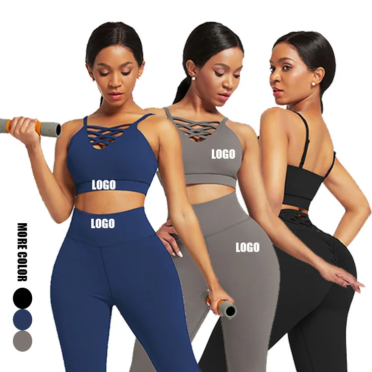 

Private Label Activewear 3 Piece Yoga Set High Waist Workout Clothing Plus Size Activewear